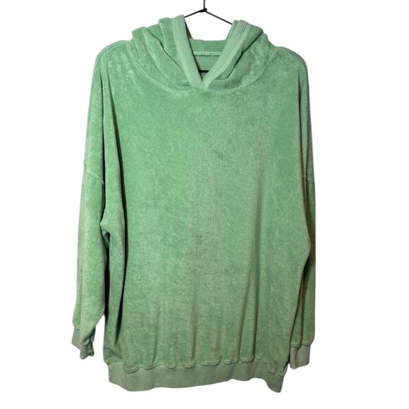 Daily Drills Green Terry Hoodie Dress XS Small Beach Boho Cover Up Casual - Picture 3 of 8